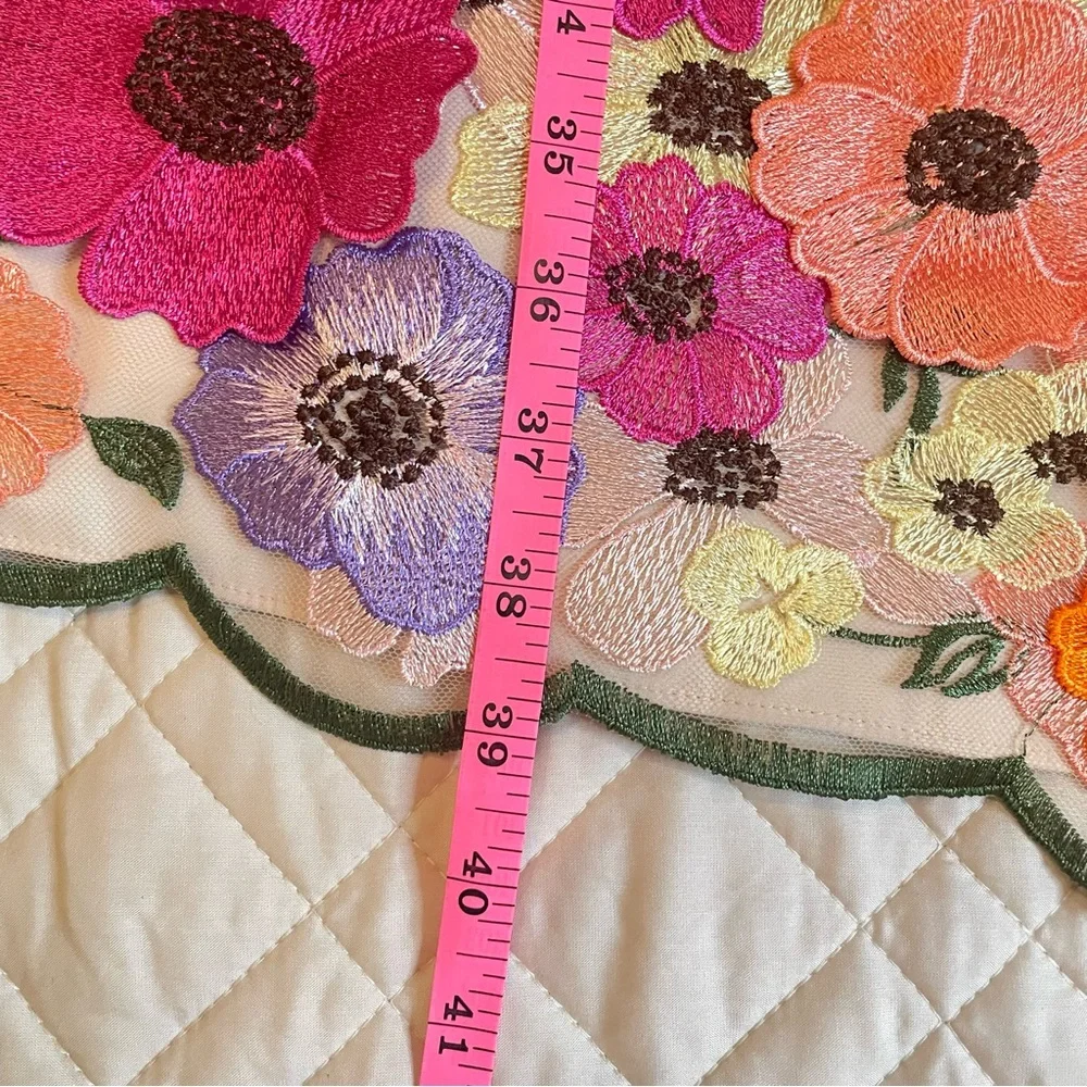NWT Eliza J 3D Embroidered Floral Mesh Puff Sleeve Sheath Dress Plus Size 22W - Picture 13 of 16